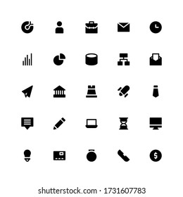 Set of business, grow plan glyph style icon - vector