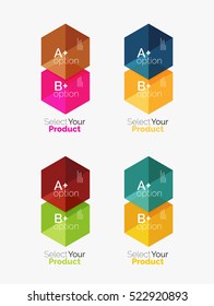 Conjunto de diseños de hexágono de negocio con texto y opciones. Elementos de diseño de diseño web diseño de navegación, infografía o presentación corporativa