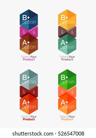 Conjunto de diseños de hexágono de negocio con texto y opciones. Elementos de diseño de diseño web diseño de navegación, infografía o presentación corporativa