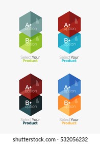 Conjunto de diseños de hexágono de negocio con texto y opciones. Elementos de diseño de diseño web diseño de navegación, infografía o presentación corporativa