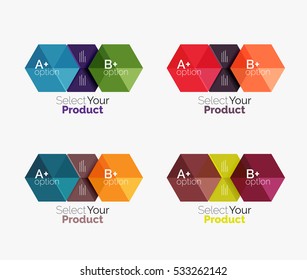Conjunto de diseños de hexágono de negocio con texto y opciones. Elementos de diseño de diseño web diseño de navegación, infografía o presentación corporativa
