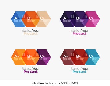 Conjunto de diseños de hexágono de negocio con texto y opciones. Elementos de diseño de diseño web diseño de navegación, infografía o presentación corporativa