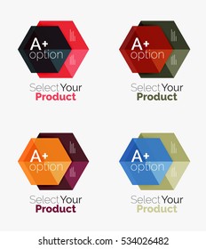 Conjunto de diseños de hexágono de negocio con texto y opciones. Elementos de diseño de diseño web diseño de navegación, infografía o presentación corporativa