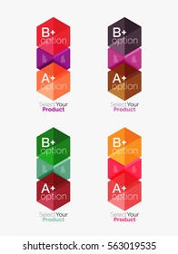 Conjunto de diseños de hexágono de negocio con texto y opciones. Elementos de diseño de diseño web diseño de navegación, infografía o presentación corporativa