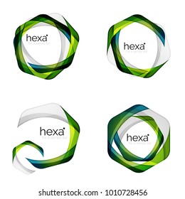 Set bestehend aus hexagon-Vektorlogo-Symbolvorlagen aus Business-Hexagon