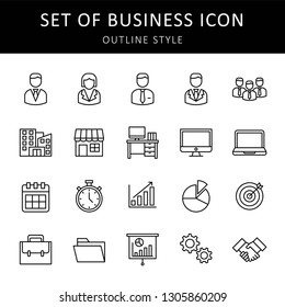 set of business icon desing with simple flat shape and outline style, ecommerce, startup, financial, marketing, promotion, pictogram, logo design vector eps 10