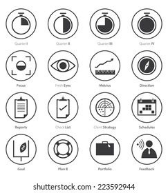 Set of business icon in flat design. Vector. Illustration. Minimal style. Monochrome