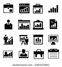 Icono de conjunto de negocios. Diseño de vector pictograma.