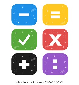 Set of business Icon, Plus, close, wrong, positive, delete, cheklist symbol vector