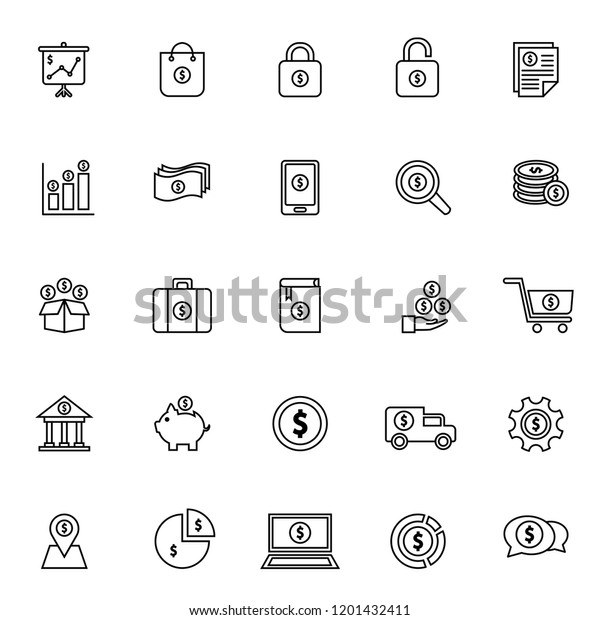 a set of business icon that contained with 25 modern\
style icons 