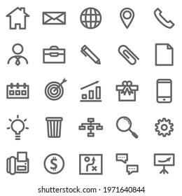 Set of business icon. universal business office vector illustrator. Graphic isolated 640x640 pixels.
