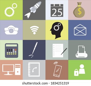 Set Of Business Icon vector. 16 icons for your image need with any color background. Symbol Collection in Eps 10 Format