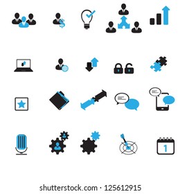 A set of business icons