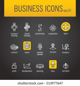set of business icons