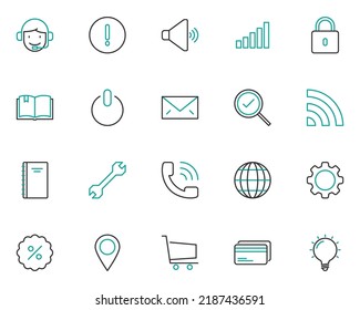 set of business icons, contact