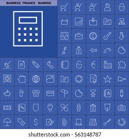 Set of Business Icons. Contains such Icons as Shopping Cart, Money Safe, Cash, Price Tag, Folderr, Briefcase, Pencil, Swatch and more. Editable Vector. Pixel Perfect.