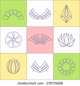 Set of business icons contour Plot on chessboard.Labels, badges and design elements.Business Logo Flat Collection