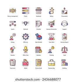 Set of business icons elements vector stock illustration.