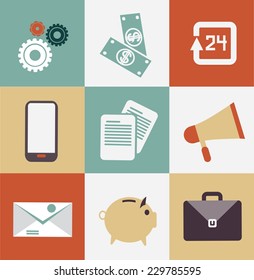 set of business icons illustration