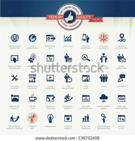 Set of business icons for internet marketing and services