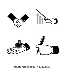 Set of business icons on a white background, Vector illustration