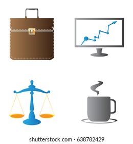 Set of business icons on a white background, Vector illustration
