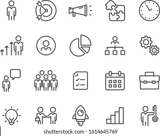 Set Of Business Icons, People, Management, Job, Skill, Work, Planner