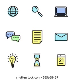 Set of business icons. Simple vector signs. Symbols for your mobile app or website.