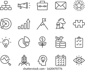 set of business icons, startup, work, success