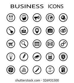 Set of business icons. Stock vector image.
