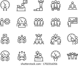 set of business icons, teamwork, working, meeting, management, people