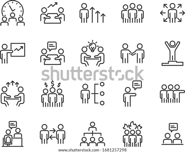 set of business icons, teamwork, working, meeting,\
management, people