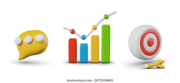 Conjunto de iconos de negocios. Plantillas para servicios de marketing, focalización y análisis