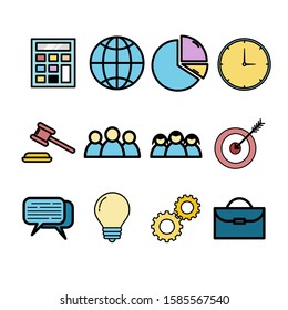 Set of business icons vector