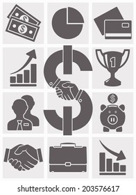 Set Of Business Icons. Vector