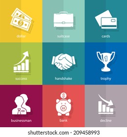 Set of business icons. Vector
