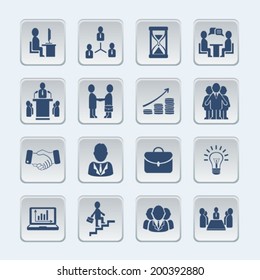 Set of business icons. Vector. EPS-10 (non transparent elements).