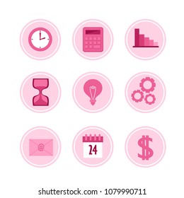 Set of business icons. Vector flat illustration.