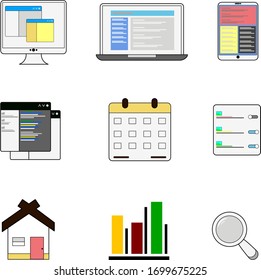 Set of Business Icons Vector Graphic
