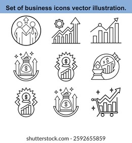 Set of business icons vector illustration.