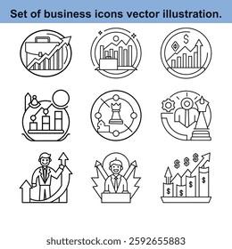 Set of business icons vector illustration.