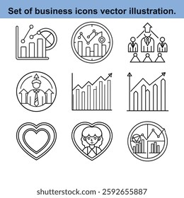 Set of business icons vector illustration.