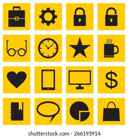 A set of business icons. Vector illustration.