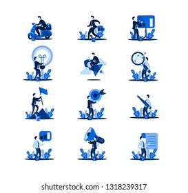 set Business Illustration flat style