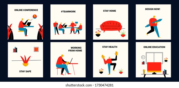 set of business illustrations with different people, business people vector flat style, business characters,