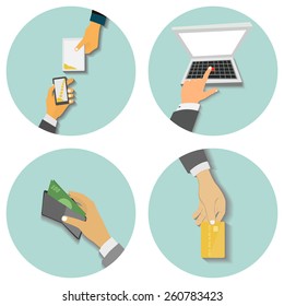 Set of business illustrations, Flat design. vector