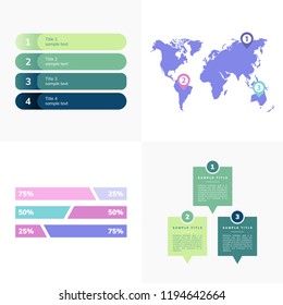 Set of business infograph vectors