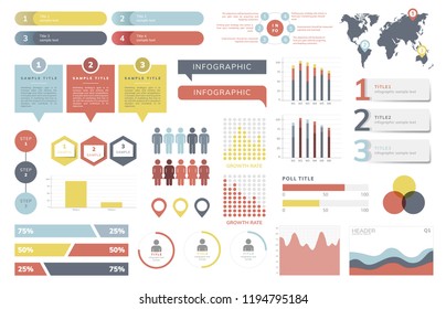 Set of business infograph vectors