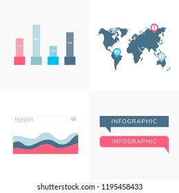 Set of business infograph vectors