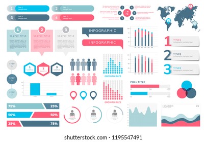 Set of business infograph vectors